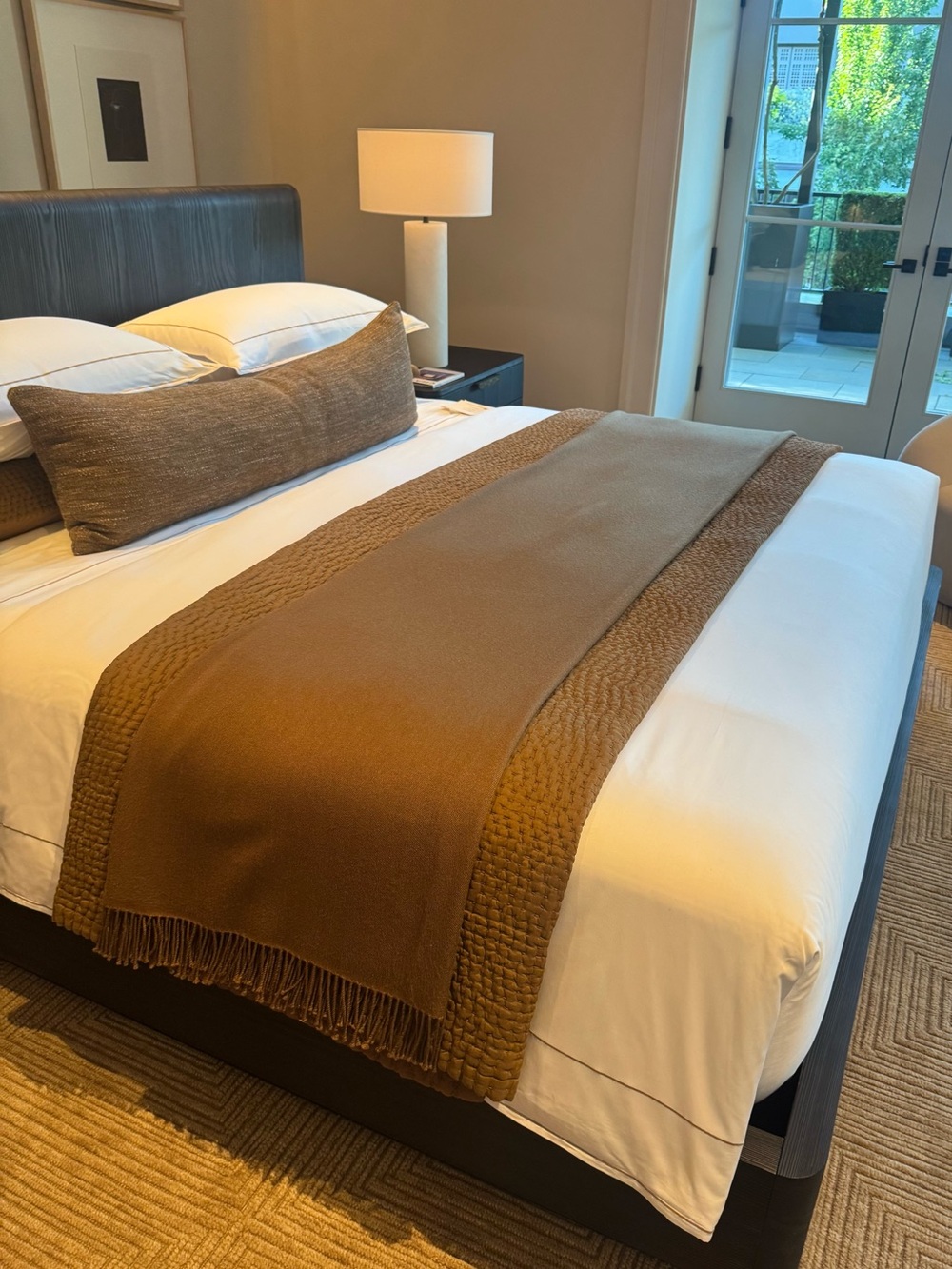 RH SIENA Luxurious 70%Lambswool & 20%Cashmere Throw-in BURNT-CARAMEL,96“x 71“NEW